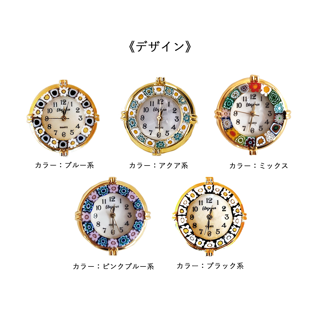 Italian Venetian Millefiori clock, square, 4cm