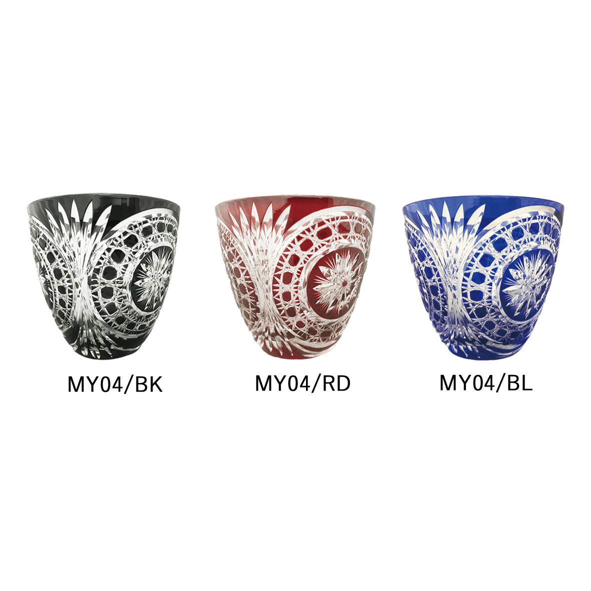 切子ロックグラス 日輪 MY04 MY04/BL