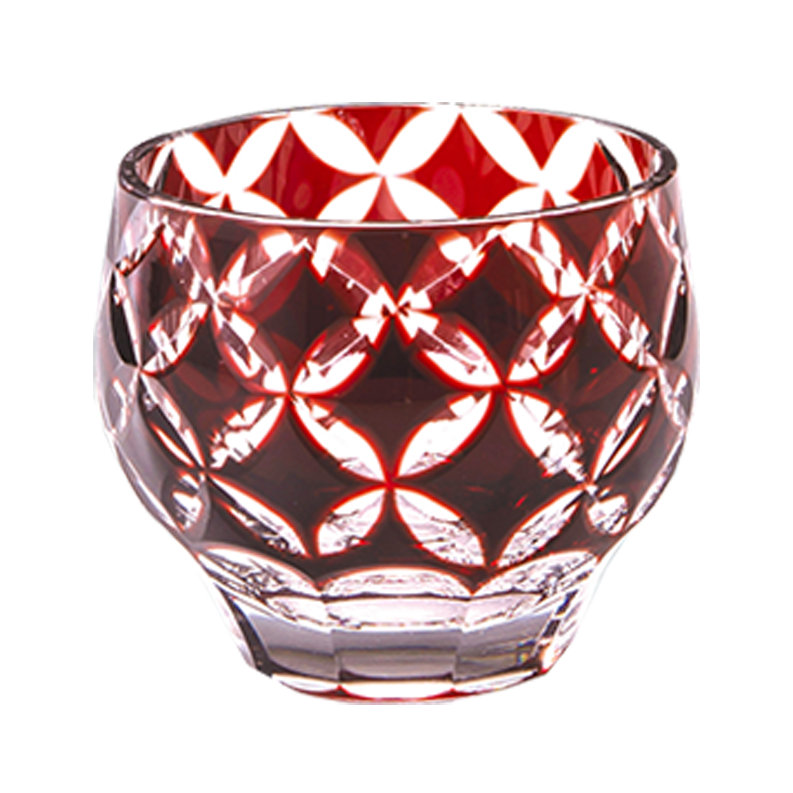 Copa de sake Kiriko con anillo de diamantes AC35