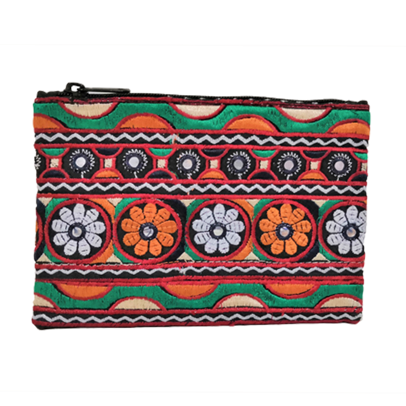 インド製手刺繍ポーチ