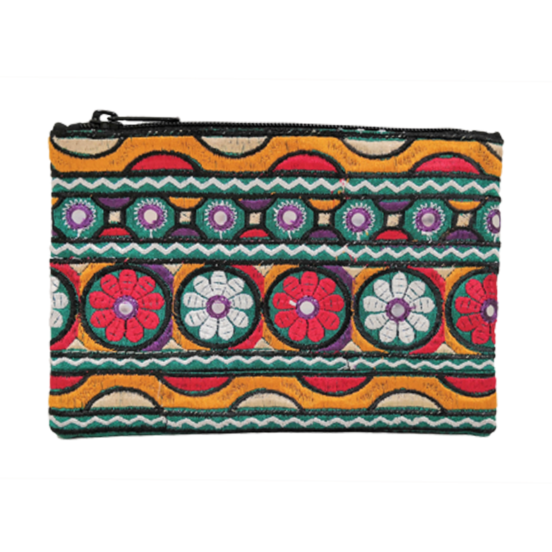インド製手刺繍ポーチ