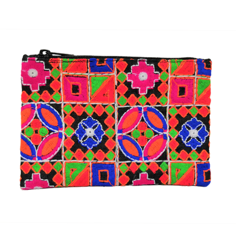インド製手刺繍ポーチ