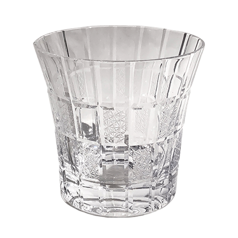 Cut glass rock glass Sashiko checkered pattern AS15