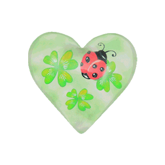 Glass memo holder heart-shaped 7cm