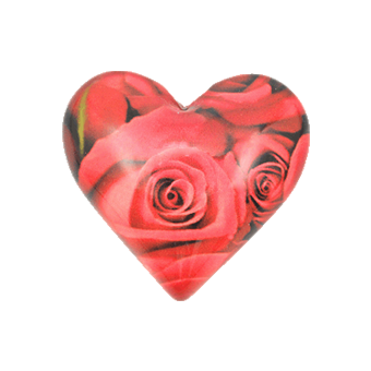 Glass memo holder heart-shaped 7cm