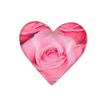 Glass memo holder heart-shaped 7cm