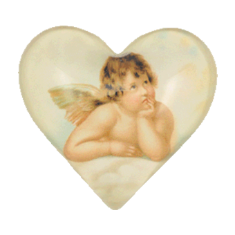 Glass magnet heart shape 33~34