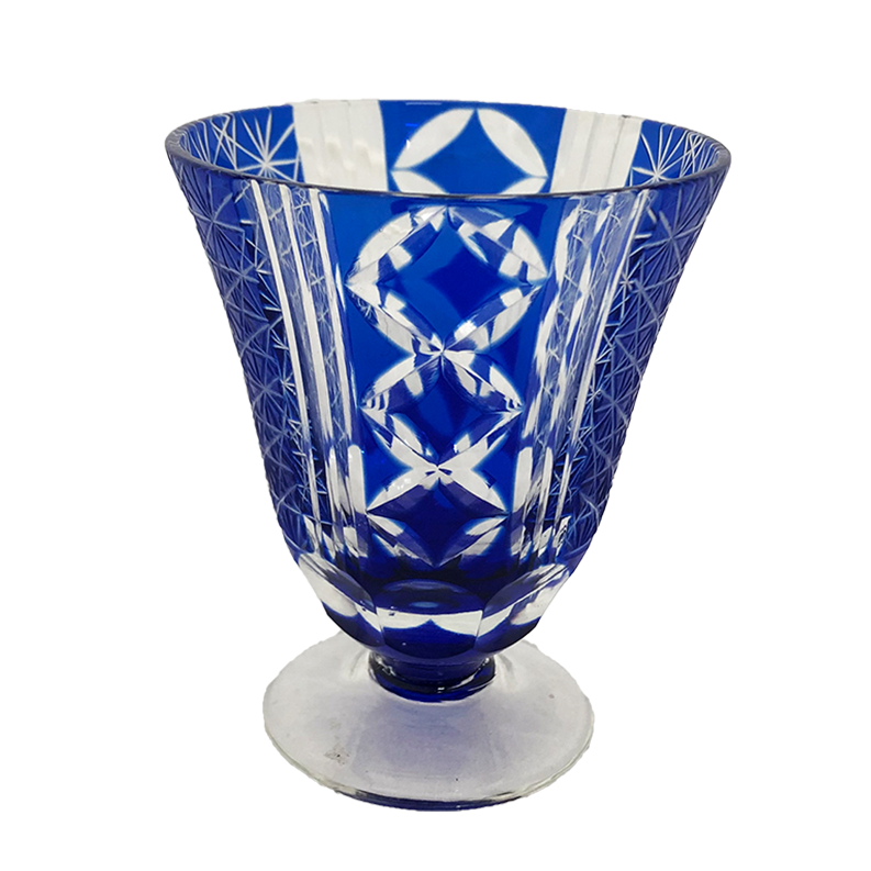 Copa de sake con base de cristal tallado Shippo MY11