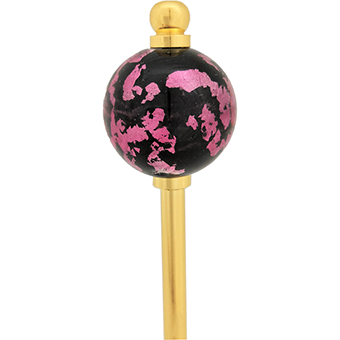 Glass bead hairpin with gold bar