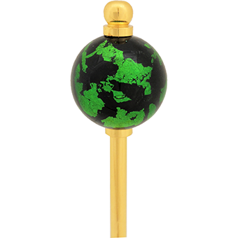 Glass bead hairpin with gold bar