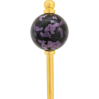 Glass bead hairpin with gold bar