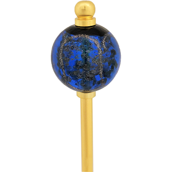 Glass bead hairpin with gold bar