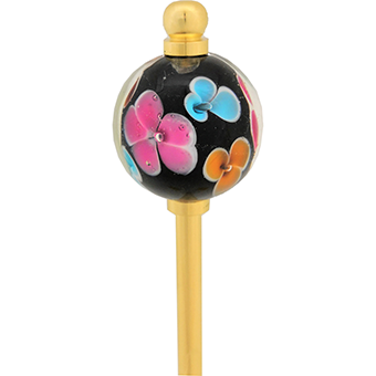 Glass bead hairpin with gold bar