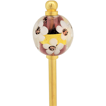 Glass bead hairpin with gold bar