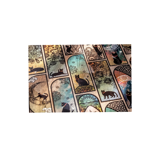 Bookmark stained glass style cat