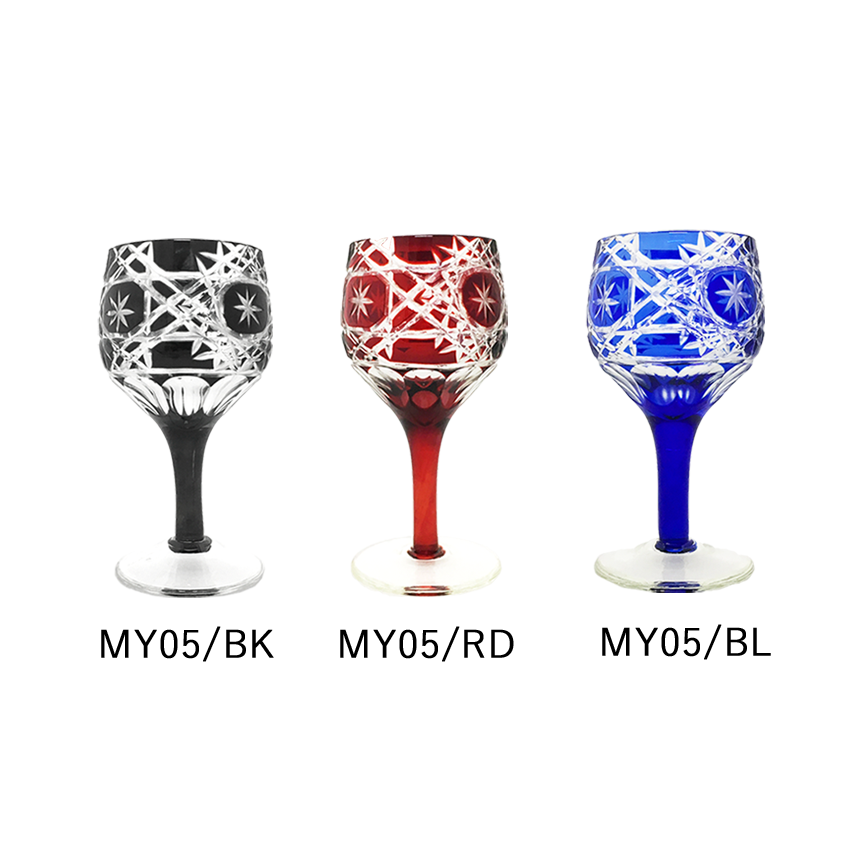切子足付高杯 光明 MY05 MY05/BL
