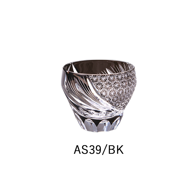 切子酒カップ フェザー AS39/BK