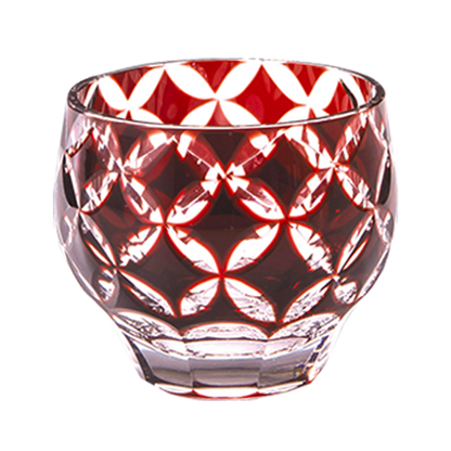Kiriko sake cup with diamond ring AC35