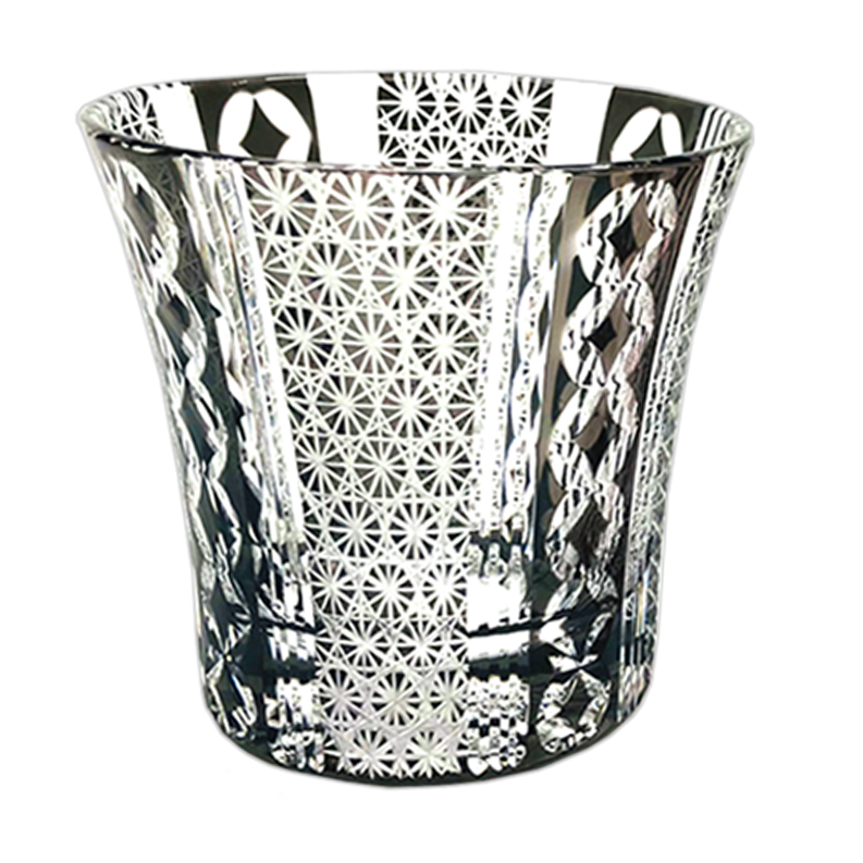 Kiriko rock glass Sashiko ring AS14