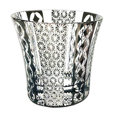 Kiriko rock glass Sashiko ring AS14