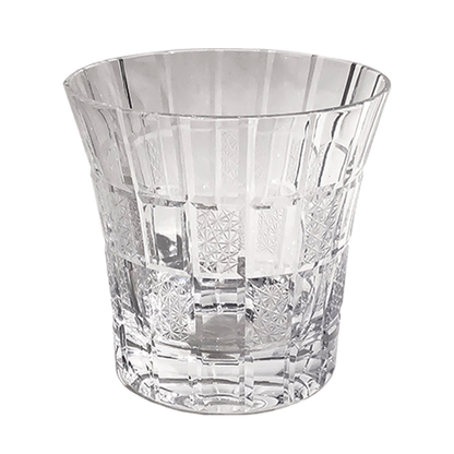 Cut glass rock glass Sashiko checkered pattern AS15