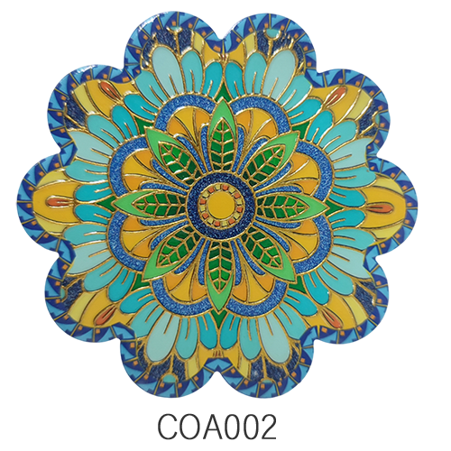 陶器製キラキラコースターCOA003 アラベスク3