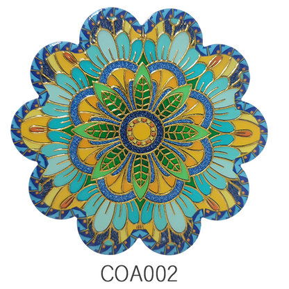 陶器製キラキラコースターCOA003 アラベスク3