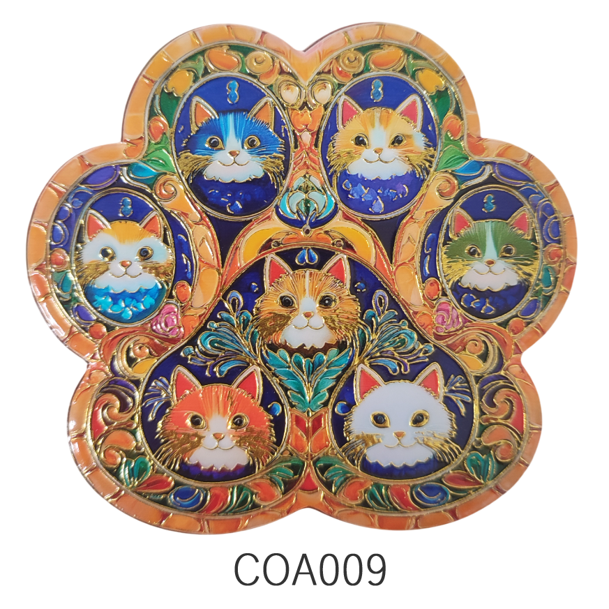 陶器製キラキラコースターCOA010 招き猫