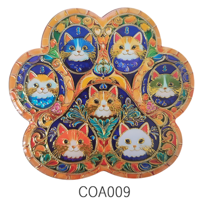 陶器製キラキラコースターCOA010 招き猫