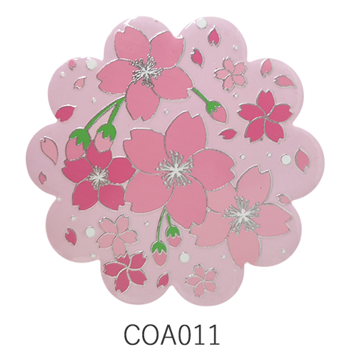 陶器製キラキラコースターCOA012 梅と鶯