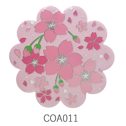 陶器製キラキラコースターCOA012 梅と鶯