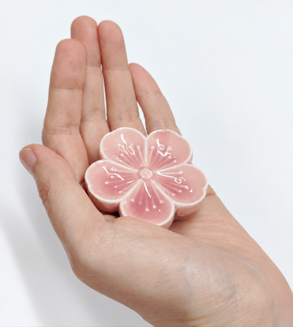 陶器製箸置き 桜ピンク