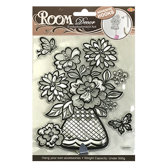 Sparkly wall sticker with 1 hook