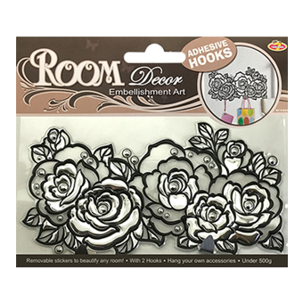 Adhesivo de pared brillante con 2 ganchos