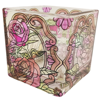 ステンドグラス風キャンドルホルダー6cmペオニーMTL004