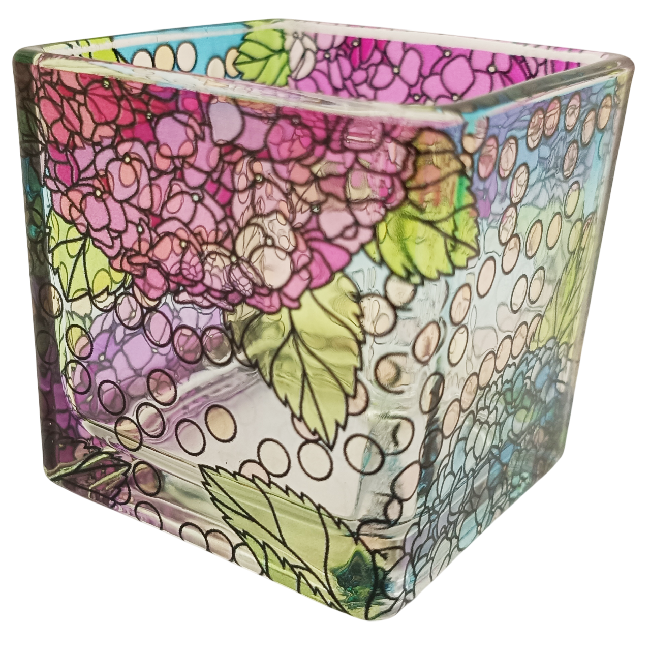 ステンドグラス風キャンドルホルダー6cmブドウMTL007