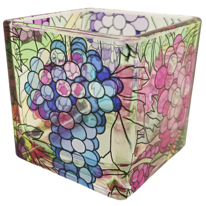 ステンドグラス風キャンドルホルダー6cmブルーバードMTL009