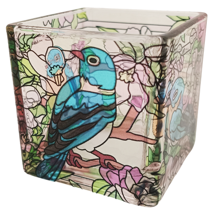 ステンドグラス風キャンドルホルダー6cmエンジェルMTL014