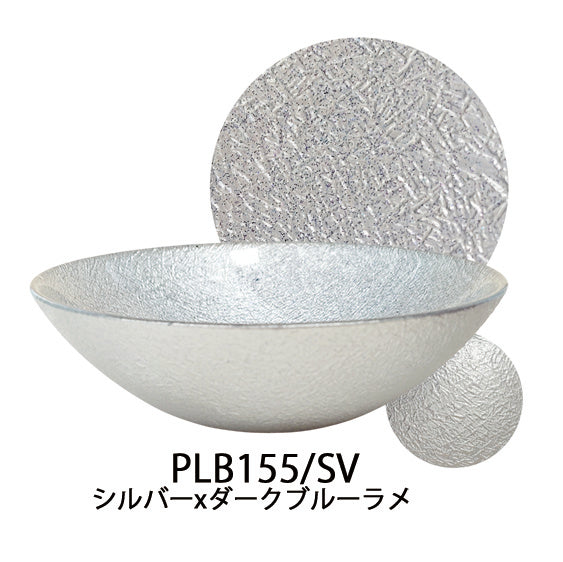 ガラス製ラメボウルレッド×ゴールドラメ
