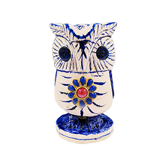 Indian wooden owl figurine