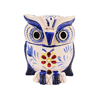 Indian wooden owl figurine