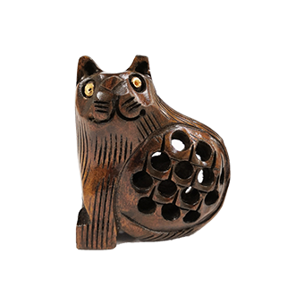 Indian wooden figurine cat