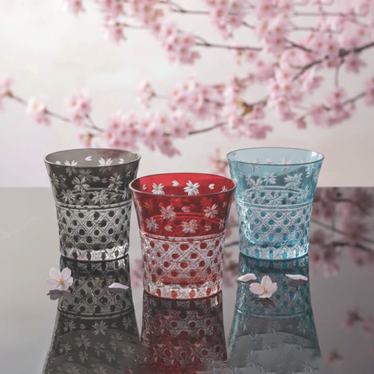 切子ロックグラス 籠目桜 SA2 SA2/RD