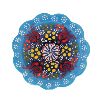 Turkish Pottery Mini Bowl Flower Shape 8cm TU12